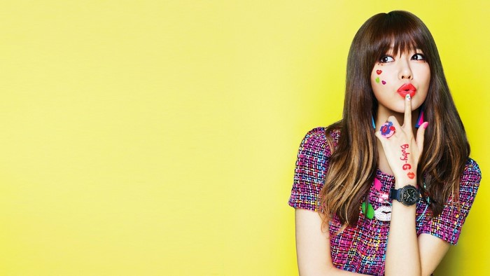 Girl from Girls Generation with Baby G watch