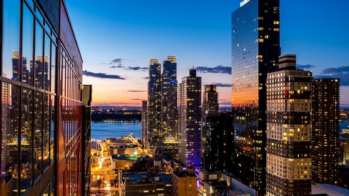 New York City Skyscrapers at Dusk