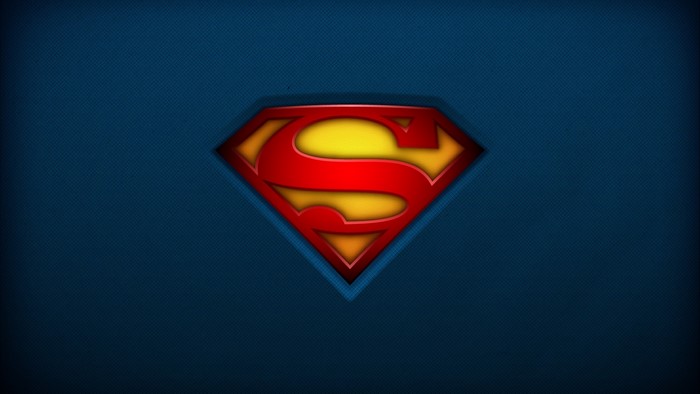 Superman logo on blue background