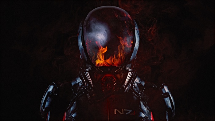 Mass Effect N7 Armor with Fire