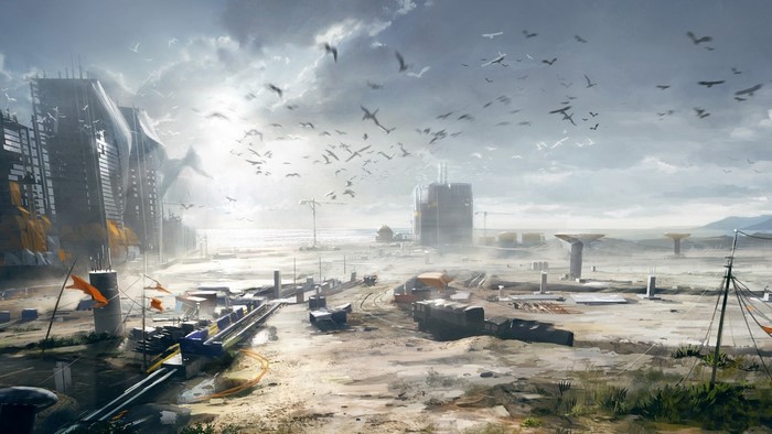 Battlefield 4 concept art of construction site