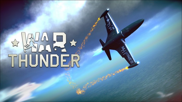 War Thunder game logo with jet fighter