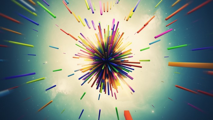 Abstract explosion of colorful bars