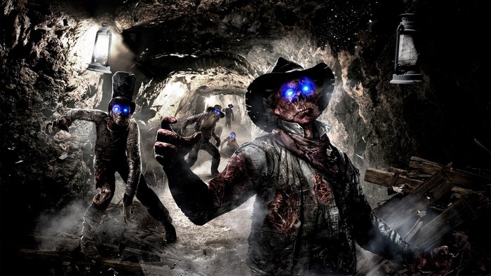 Zombies in a mine shaft from Call of Duty Black Ops 2