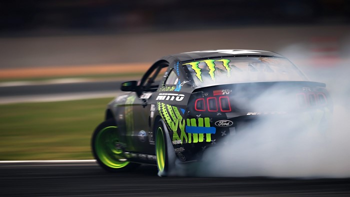 Ford Mustang Drifting with Monster Energy Livery