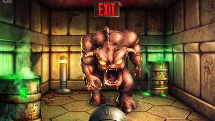 Doom Pinky Demon in a dungeon