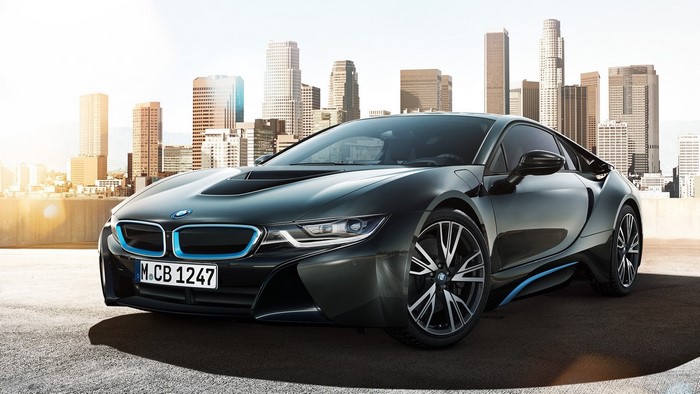 BMW i8 Concept car in a city