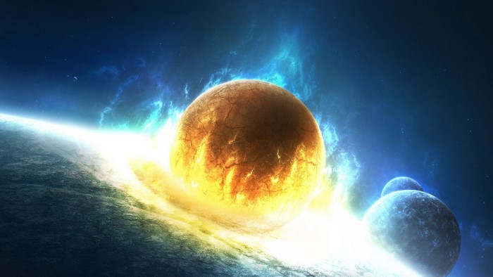 Planetary Collision in Space