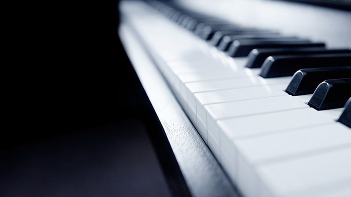 Piano keyboard close-up