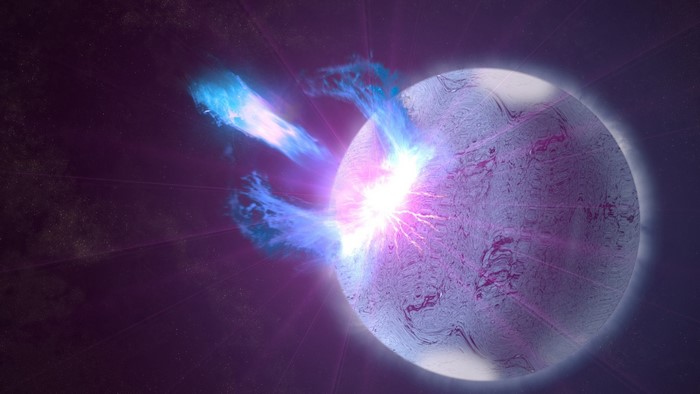 Blue Magnetic Burst from a Planet