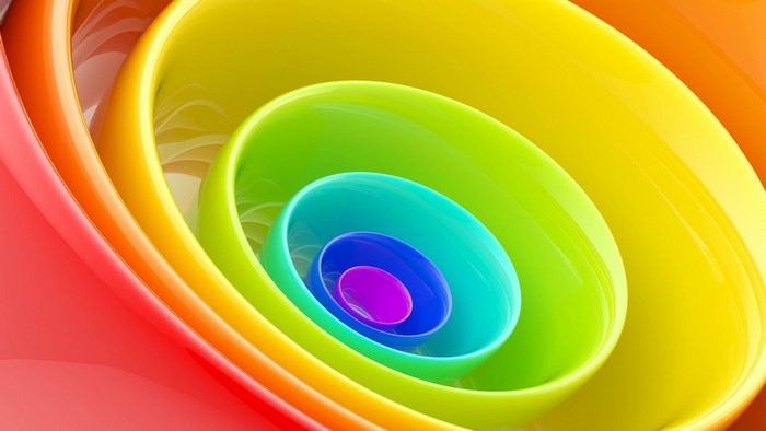 Abstract Rainbow Color Rings
