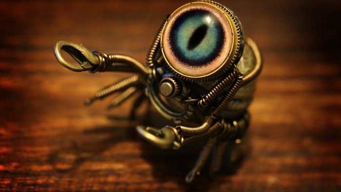 Steampunk crab with a large eye