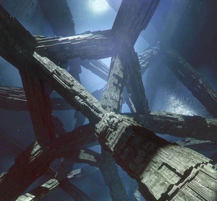 Concept art of a massive alien structure