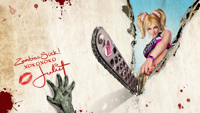 Juliet from Lollipop Chainsaw with a chainsaw