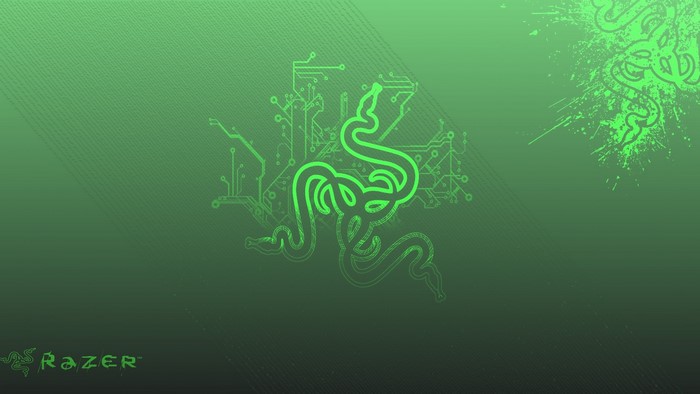 Razer logo with circuit board pattern
