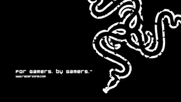 Razer logo and slogan on black background