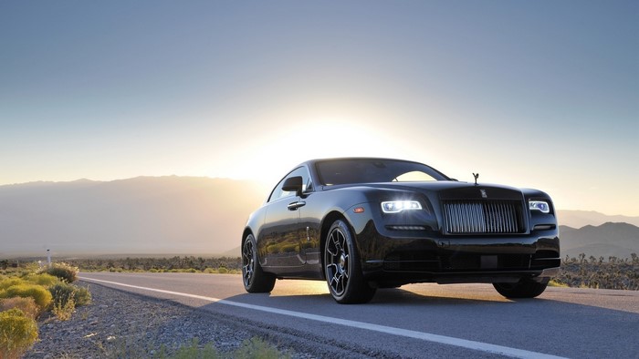 Black Rolls Royce Wraith Black Badge on a Desert Road