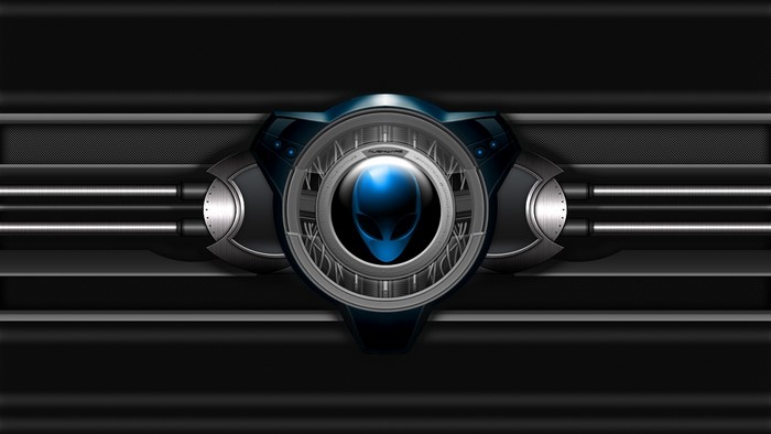 Alienware Logo on Carbon Fiber Background