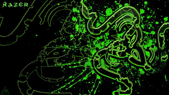 Razer logo with green splatter effect