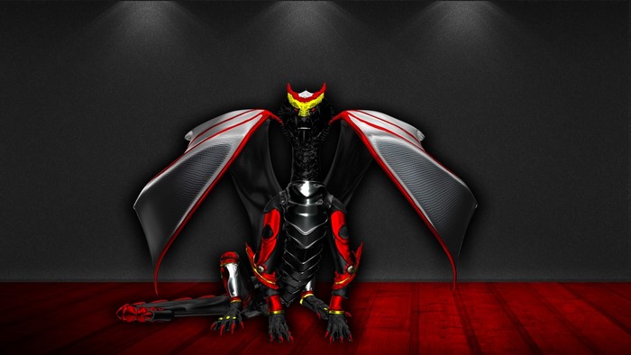 Dragon with wings and armor