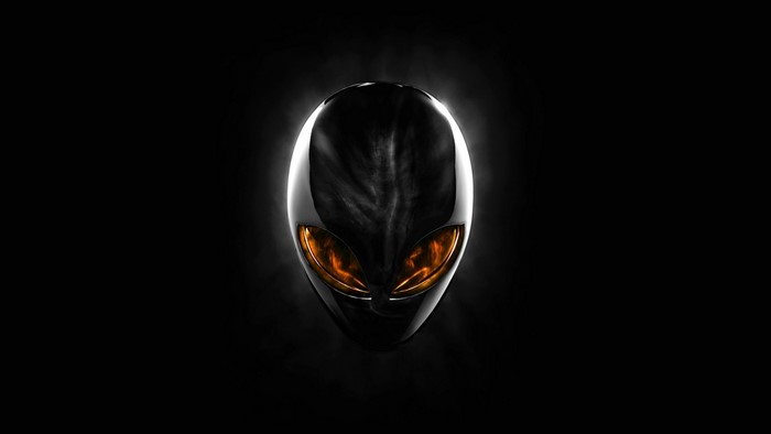 Alienware Logo with Orange Eyes