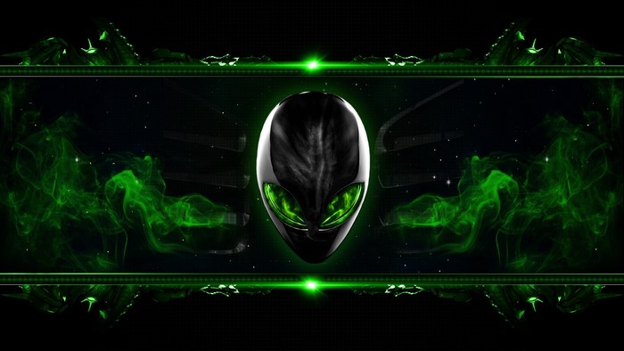 Alienware Alien Head with Green Smoke