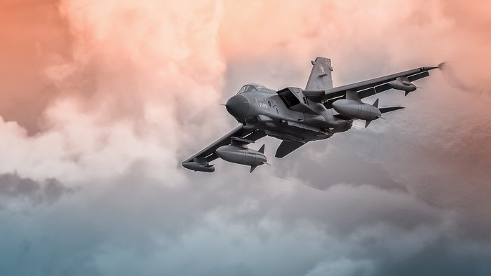Panavia Tornado Fighter Jet in Clouds