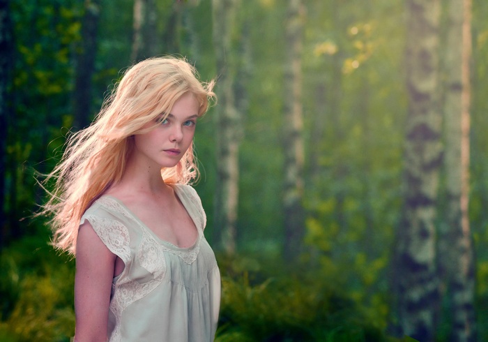 Elle Fanning in a forest