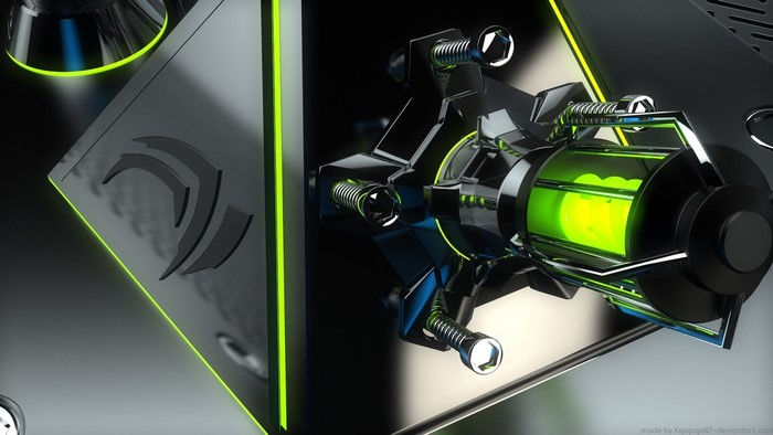 Nvidia GPU close-up with green accents