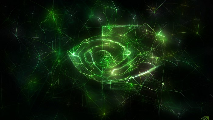 Nvidia Logo with Neural Network Overlay
