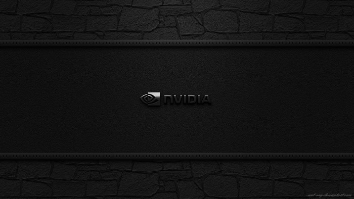 Nvidia logo on a textured black background