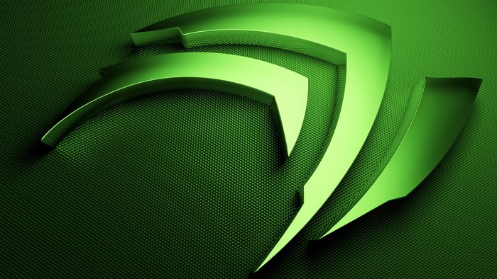Nvidia logo on a green textured background