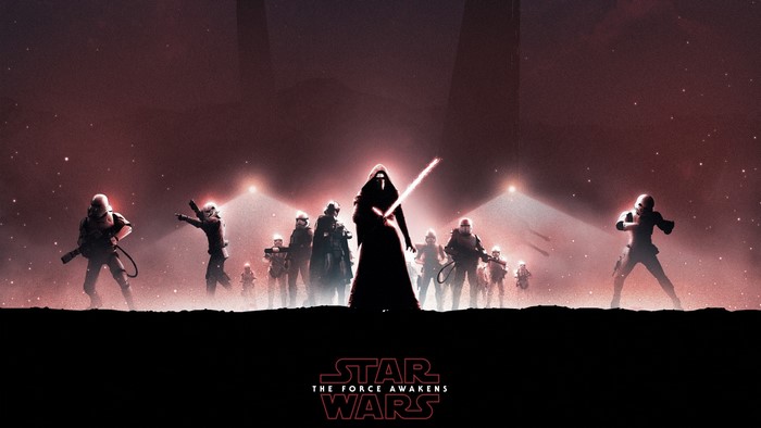 Kylo Ren and Stormtroopers from Star Wars: The Force Awakens