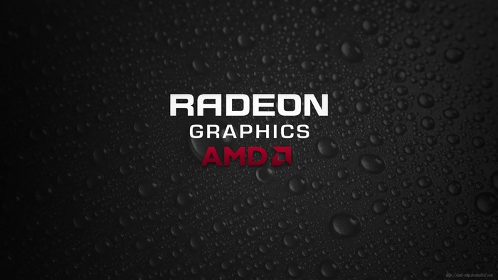 AMD Radeon Graphics Logo with Water Droplets