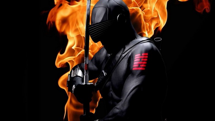 Snake Eyes from G.I. Joe with flames