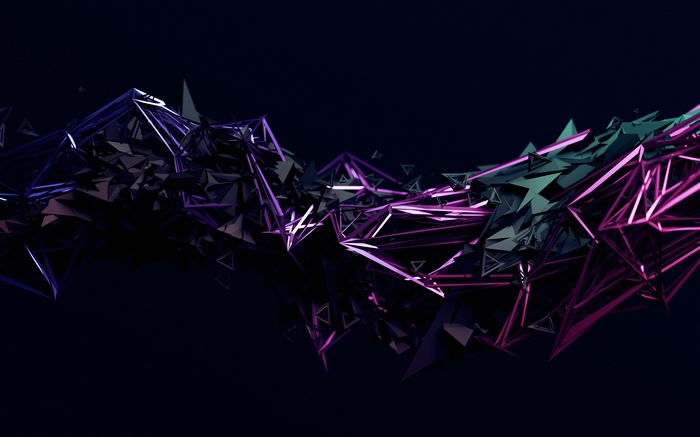 CGI, Render, Dark, Geometric, Polygonal, Shapes