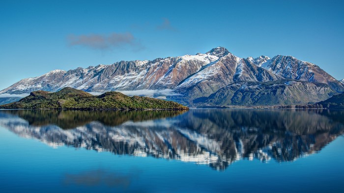 4K Scenic Mountains and Lake Reflection