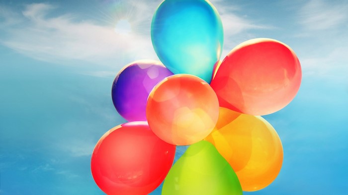Colorful Balloons Floating in the Sky