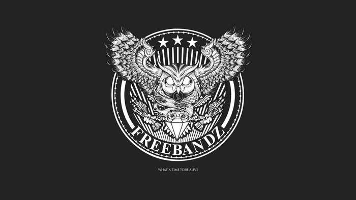 Freebandz logo with owl and diamond