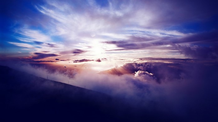 Sunrise over Haleakala National Park with clouds