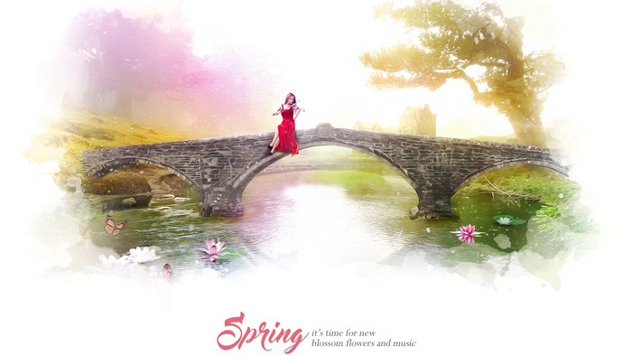Spring Blossom Flowers and Music