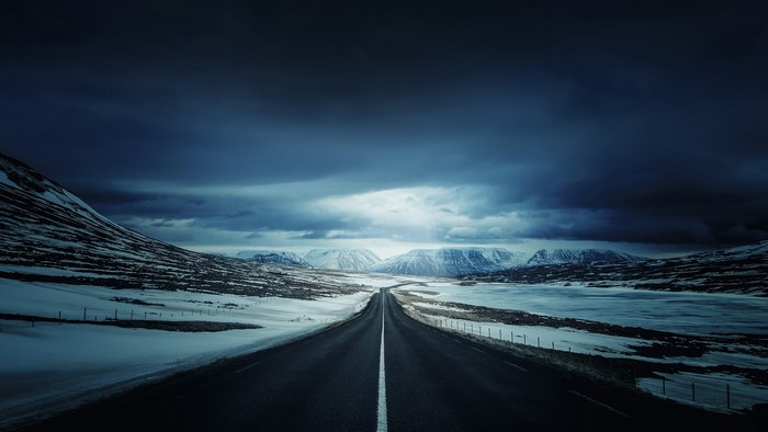 Iceland's Ring Road under stormy skies