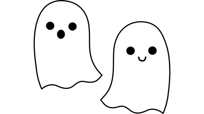 Two cute cartoon ghosts for Halloween