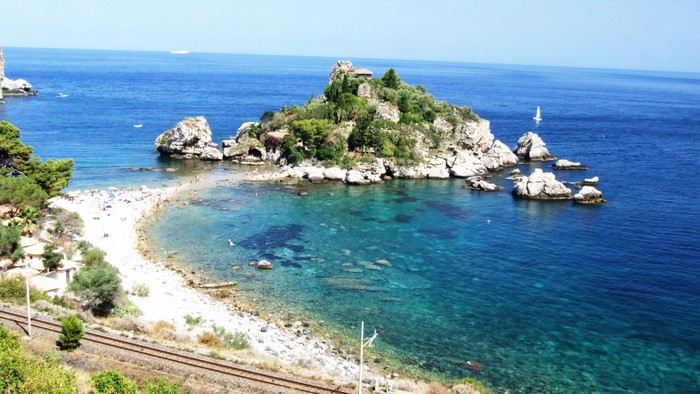 Isola Bella Beach in Taormina, Messina, Italy