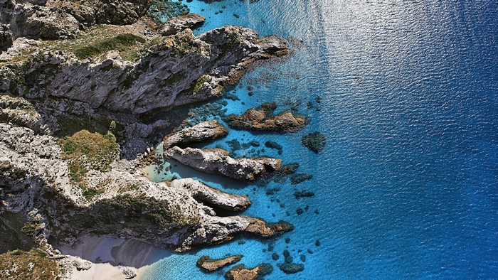 Aerial view of Capo Vaticano, Italy coast