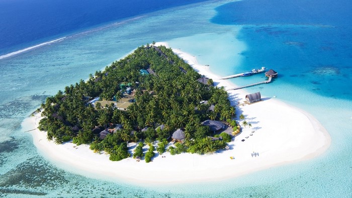 Maldives Island Aerial View Scenery