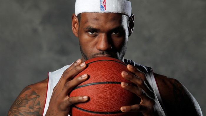 LeBron James holding a basketball