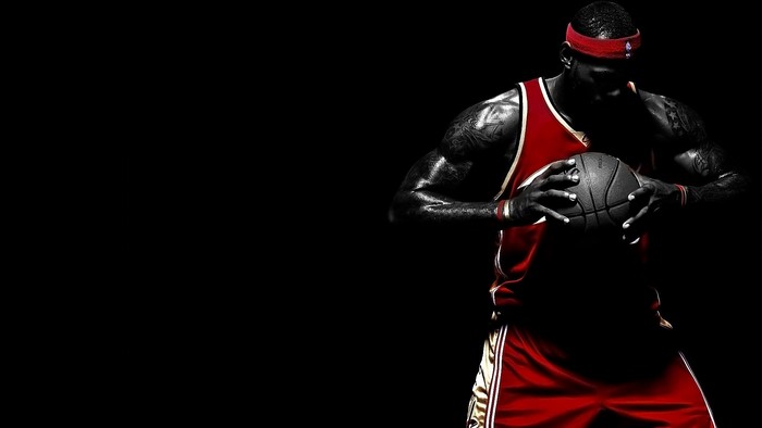 LeBron James holding a basketball