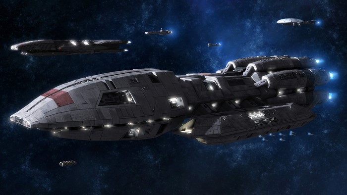 Pegasus Battlestar Galactica in space