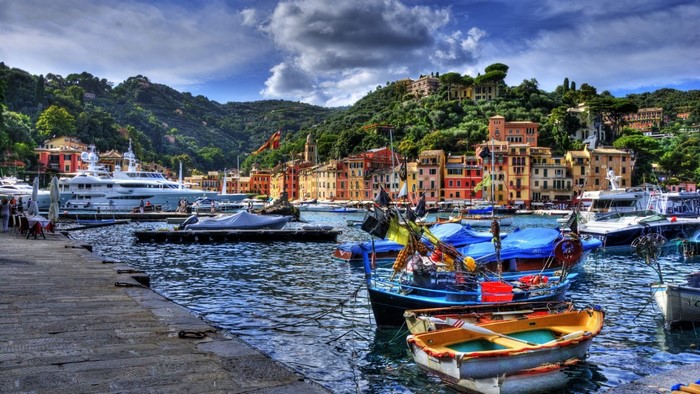 Portofino, Italy Harbor with Boats and Buildings